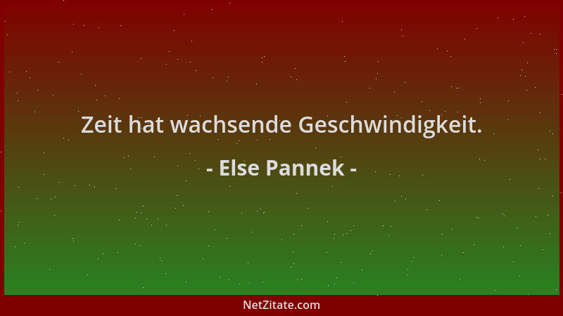 Else Pannek - Zeit hat wachsende Geschwindigkeit....