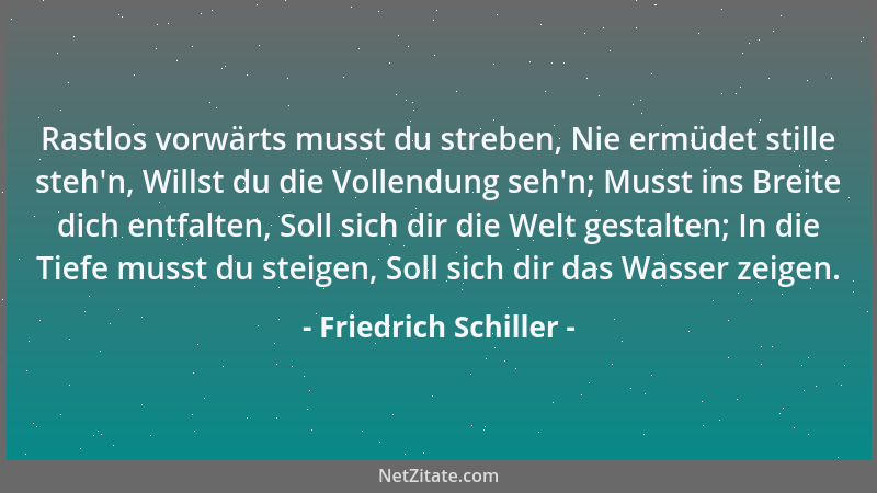 Friedrich Schiller - Das ist dein Bruder! - das ist verdolmetscht: Er ist aus eben dem Ofen geschossen worden, aus dem du g...