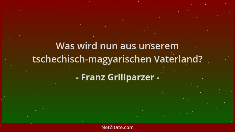 Franz Grillparzer - Was wird nun aus unserem tschechisch-magyarischen Vaterland?...