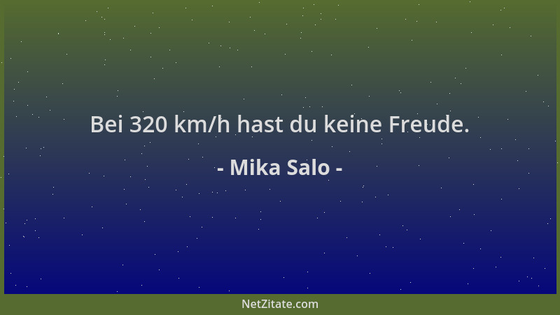 Mika Salo - Bei 320 km/h hast du keine Freude....