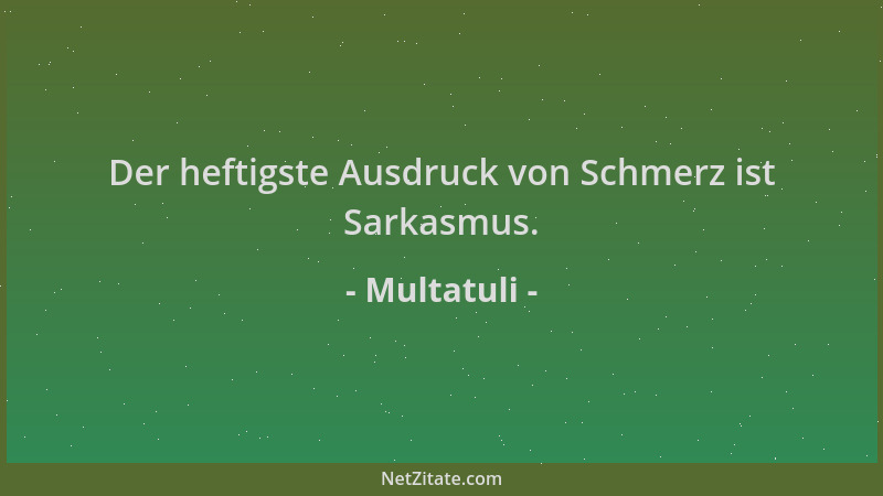 Multatuli - Der heftigste Ausdruck von Schmerz ist Sarkasmus....