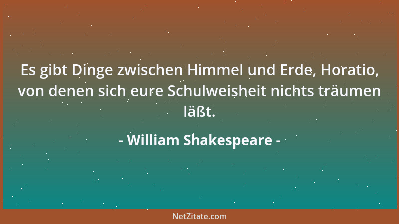 William Shakespeare - ... unsre teure Amme, das Vaterland....