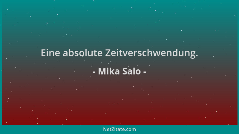 Mika Salo - Eine absolute Zeitverschwendung....