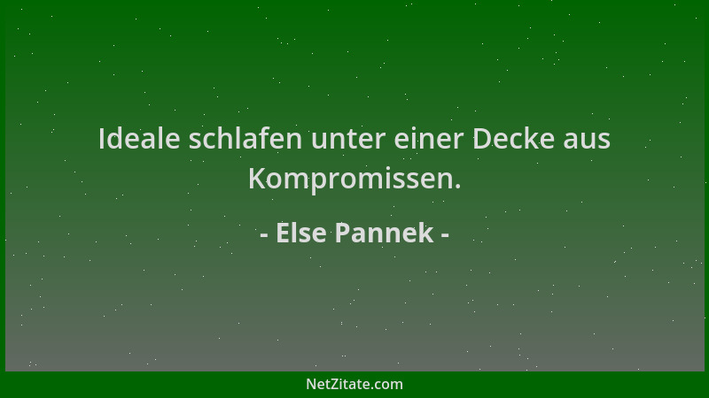 Else Pannek - Ideale schlafen unter einer Decke aus Kompromissen....