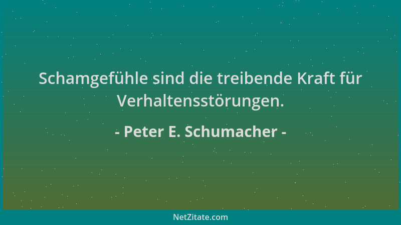 Peter E. Schumacher - Schamgefühle sind die treibende Kraft für Verhaltensstörungen....