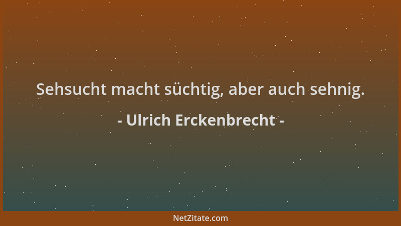 Ulrich Erckenbrecht - Sehsucht macht süchtig, aber auch sehnig....