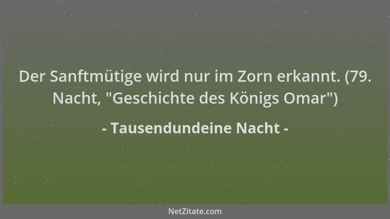 Tausendundeine Nacht - Der Sanftmütige wird nur im Zorn erkannt. (79. Nacht,  "Geschichte des Königs Omar ")...