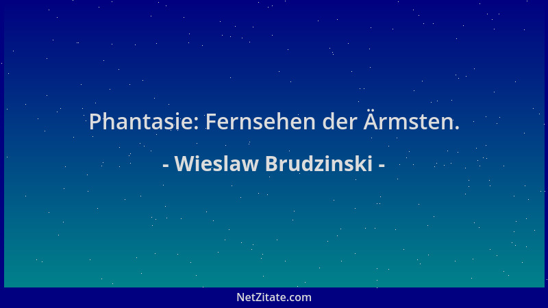 Wieslaw Brudzinski - Phantasie: Fernsehen der Ärmsten....