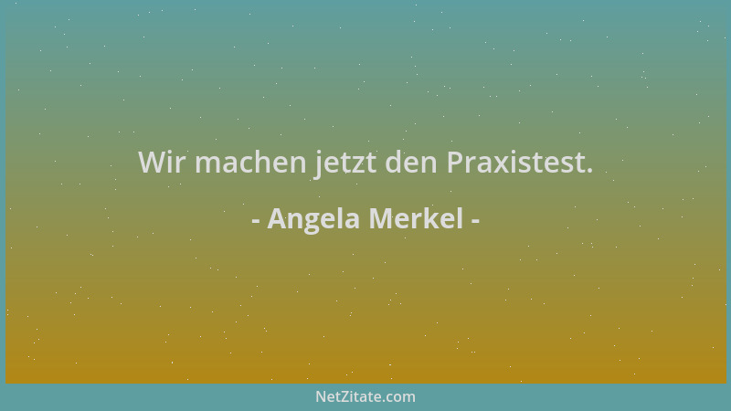 Angela Merkel - Wir machen jetzt den Praxistest....