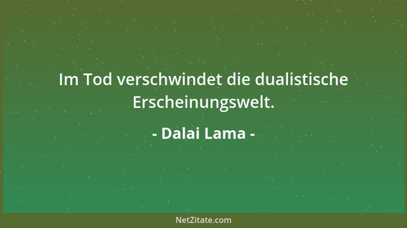 Dalai Lama - Im Tod verschwindet die dualistische Erscheinungswelt....