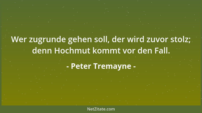 Peter Tremayne - Wer zugrunde gehen soll, der wird zuvor stolz; denn Hochmut kommt vor den Fall....
