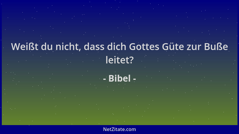 Bibel - Weißt du nicht, dass dich Gottes Güte zur Buße leitet?...
