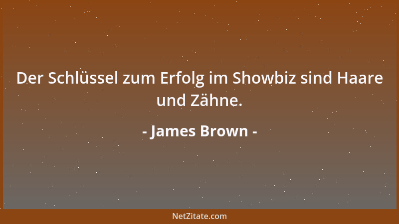 James Brown - Der Schlüssel zum Erfolg im Showbiz sind Haare und Zähne....