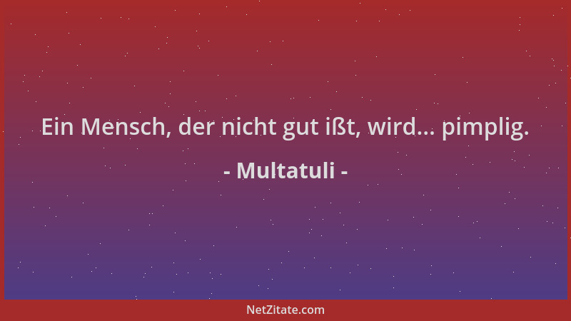 Multatuli - Ein Mensch, der nicht gut ißt, wird... pimplig....