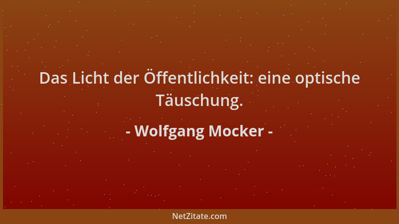 Wolfgang Mocker - Das Licht der Öffentlichkeit: eine optische Täuschung....