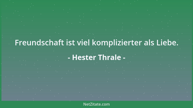 Hester Thrale - Freundschaft ist viel komplizierter als Liebe....