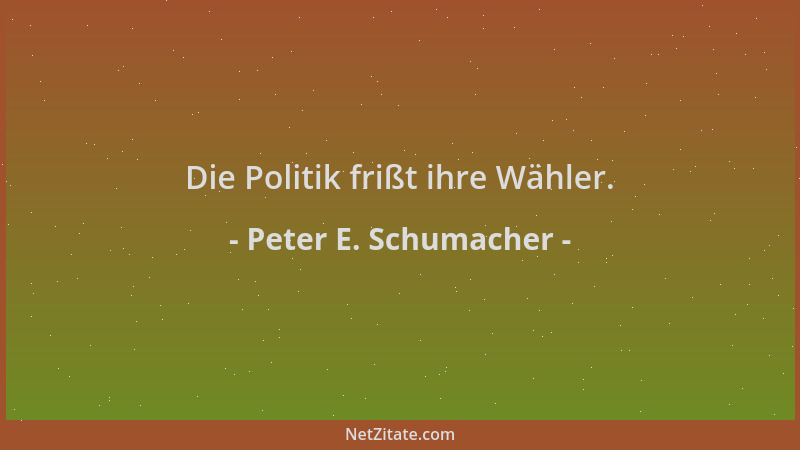 Peter E. Schumacher - Die Politik frißt ihre Wähler....
