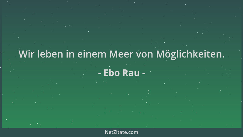 Ebo Rau - Wir leben in einem Meer von Möglichkeiten....
