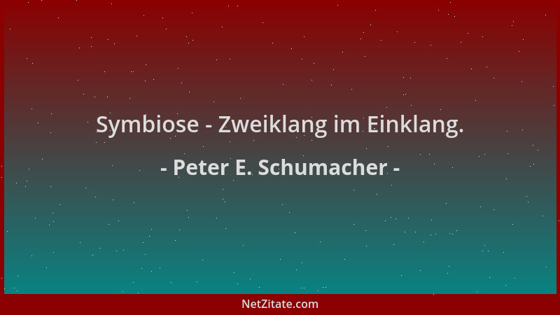 Peter E. Schumacher - Symbiose - Zweiklang im Einklang....
