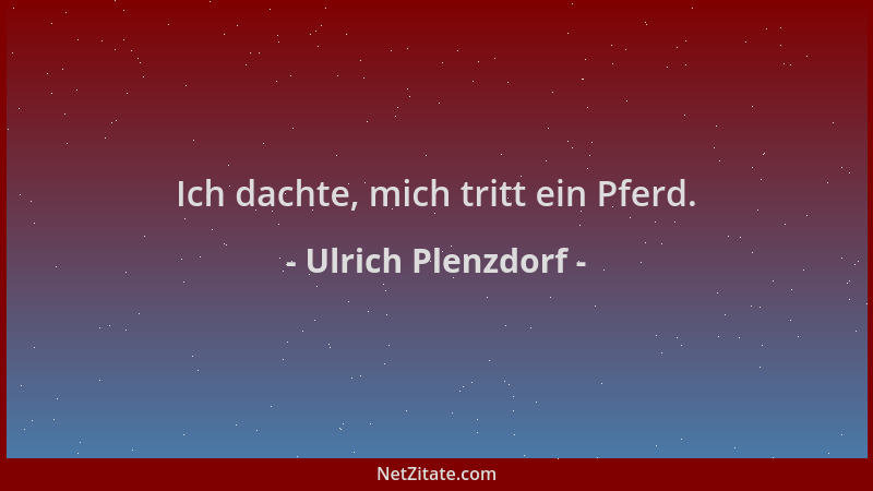 Ulrich Plenzdorf - Ich dachte, mich tritt ein Pferd....