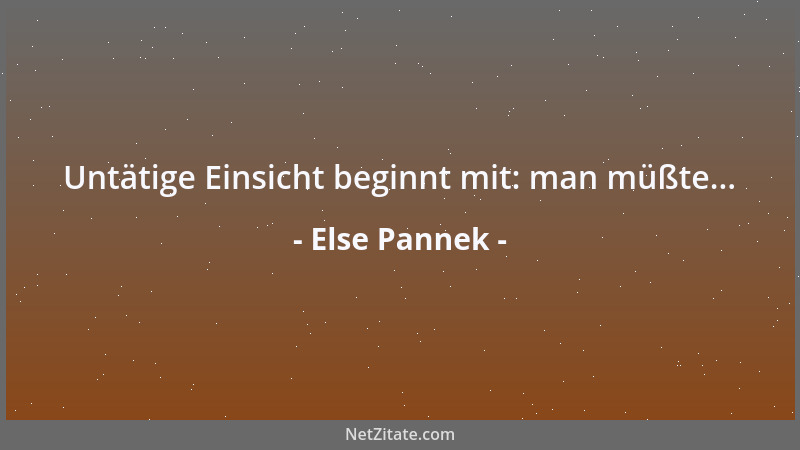 Else Pannek - Wir lösen lieber entferntere Probleme als die, über die wir vor unserer Haustür stolpern....