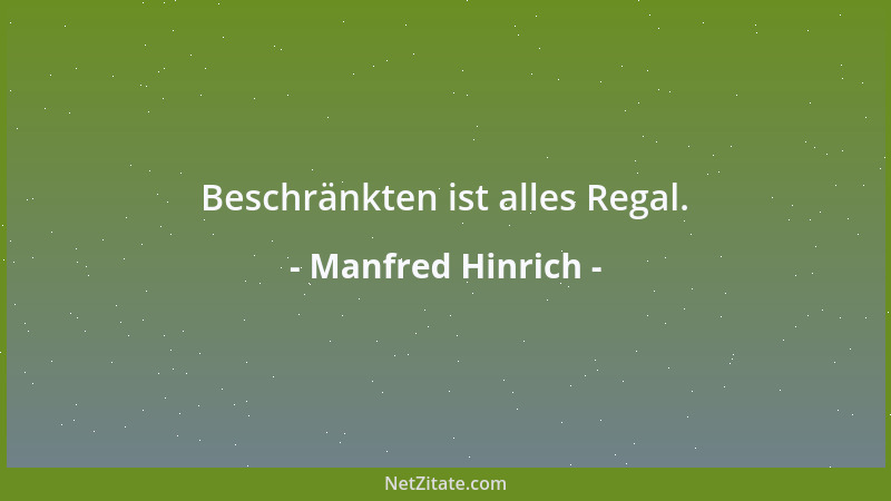 Manfred Hinrich - Beschränkten ist alles Regal....