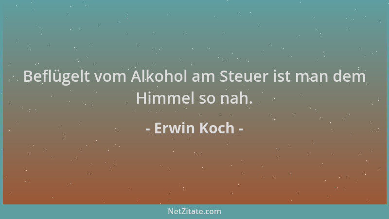 Erwin Koch - Beflügelt vom Alkohol am Steuer ist man dem Himmel so nah....
