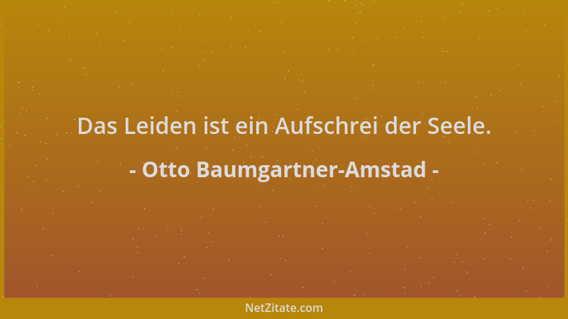 Otto Baumgartner-Amstad - Das Leiden ist ein Aufschrei der Seele....