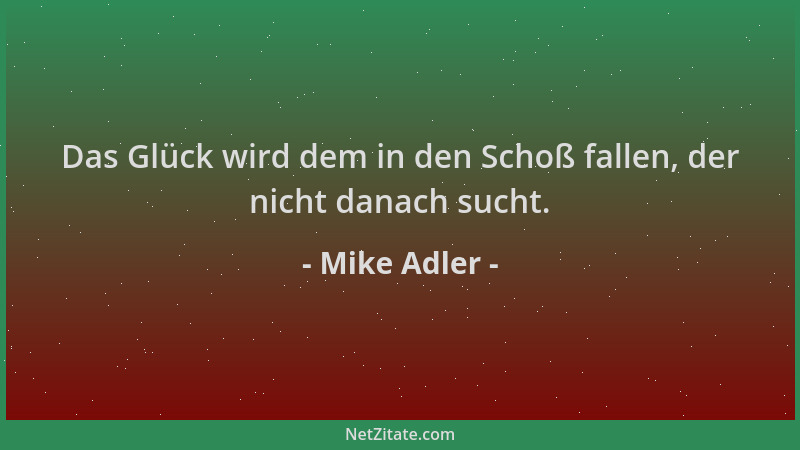 Mike Adler - Das Glück wird dem in den Schoß fallen, der nicht danach sucht....