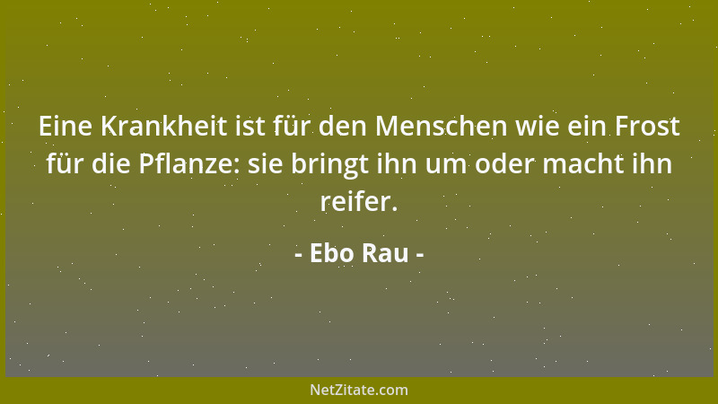 Ebo Rau - Der wirkliche Lebenskünstler ist ein innerlicher Künstler....