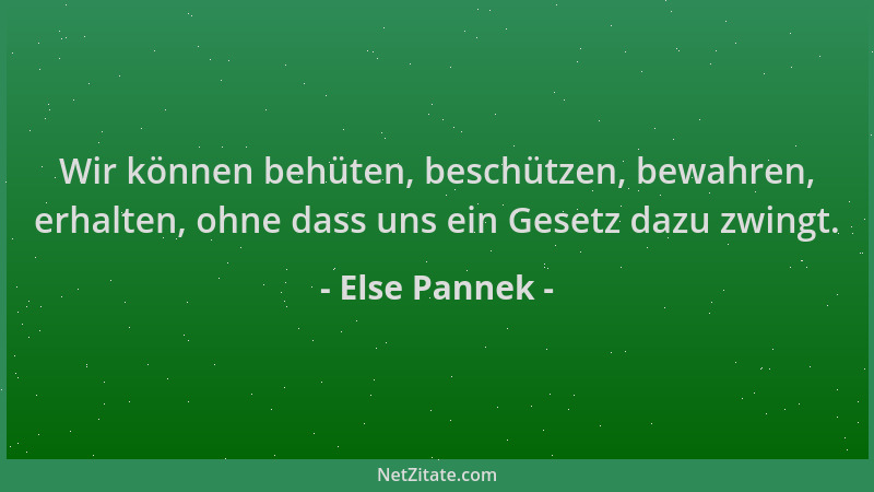 Else Pannek - Wir können behüten, beschützen, bewahren, erhalten, ohne dass uns ein Gesetz dazu zwingt....