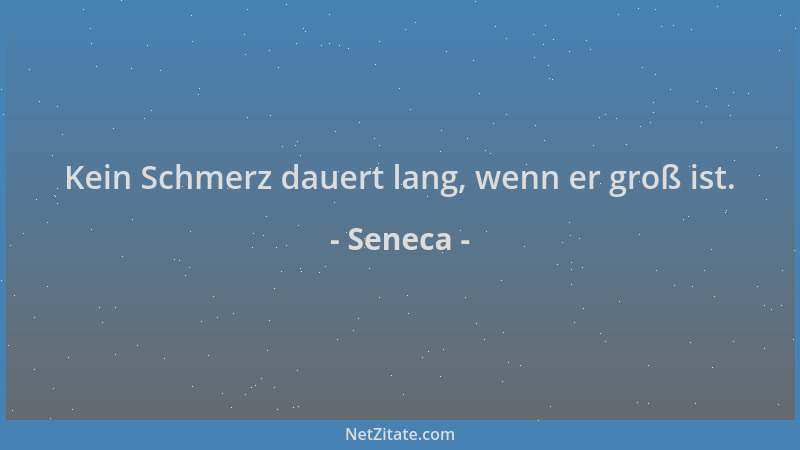 Seneca - Kein Schmerz dauert lang, wenn er groß ist....