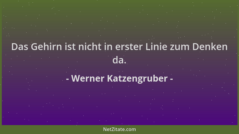 Werner Katzengruber - Das Gehirn ist nicht in erster Linie zum Denken da....
