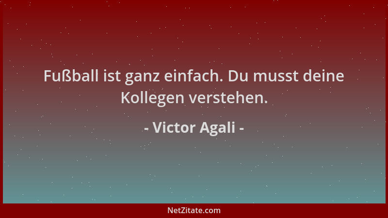 Victor Agali - Fußball ist ganz einfach. Du musst deine Kollegen verstehen....