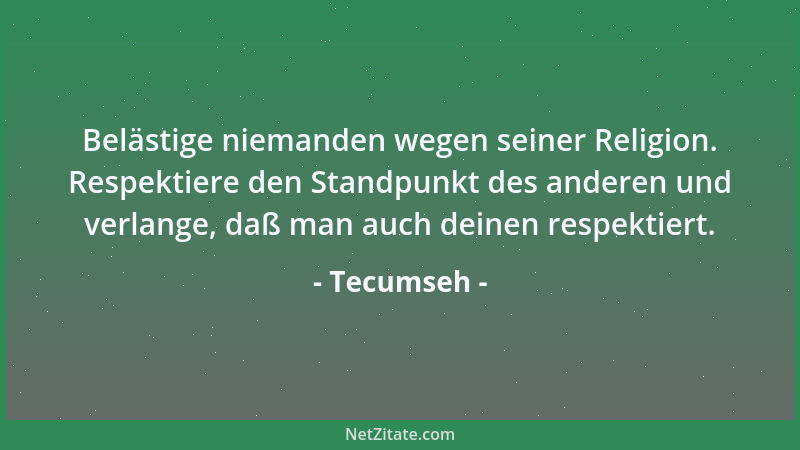 Tecumseh - Das Land verkaufen? Warum nicht auch die Luft und das Meer? Hat nicht der Große Geist all das zum Wohl seiner Ki...