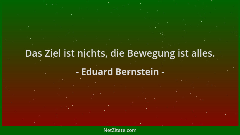 Eduard Bernstein - Das Ziel ist nichts, die Bewegung ist alles....