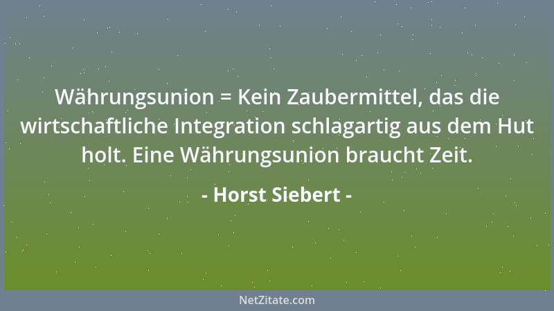 Horst Siebert - Währungsunion = Kein Zaubermittel, das die wirtschaftliche Integration schlagartig aus dem Hut holt. Eine W...