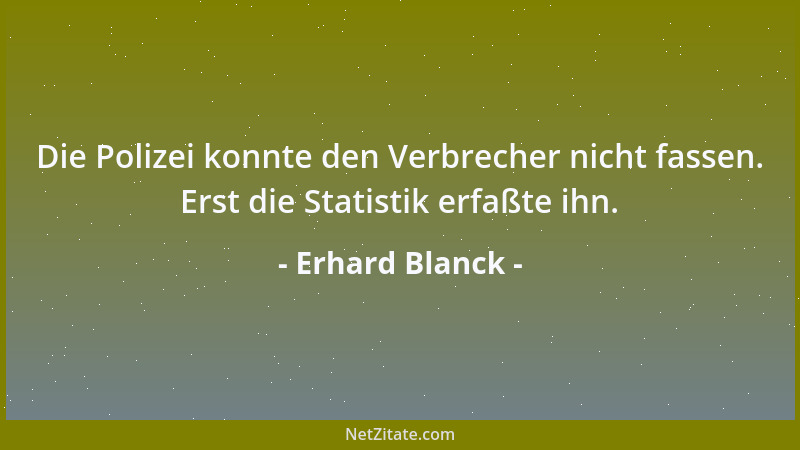 Erhard Blanck - Die Polizei konnte den Verbrecher nicht fassen. Erst die Statistik erfaßte ihn....