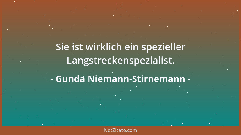 Gunda Niemann-Stirnemann - Sie ist wirklich ein spezieller Langstreckenspezialist....