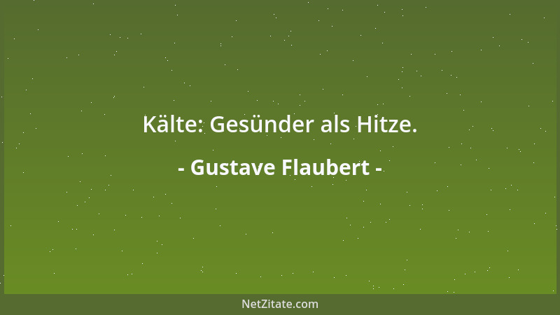 Gustave Flaubert - Kälte: Gesünder als Hitze....