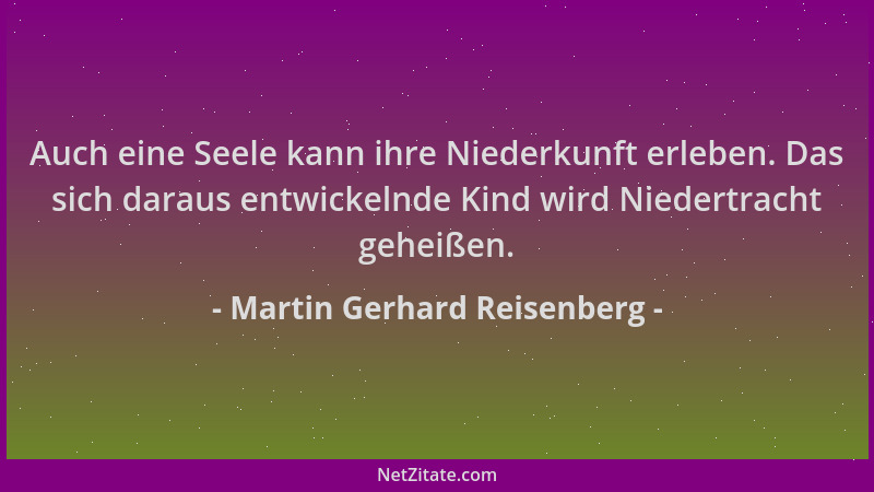 Martin Gerhard Reisenberg - Auch eine Seele kann ihre Niederkunft erleben. Das sich daraus entwickelnde Kind wird Niedertra...