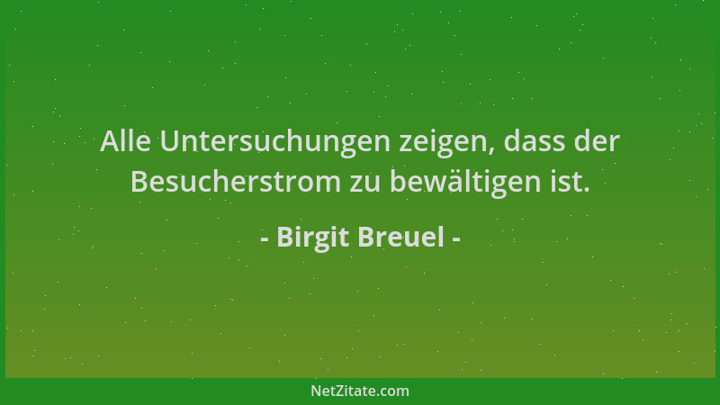 Birgit Breuel - Alle Untersuchungen zeigen, dass der Besucherstrom zu bewältigen ist....
