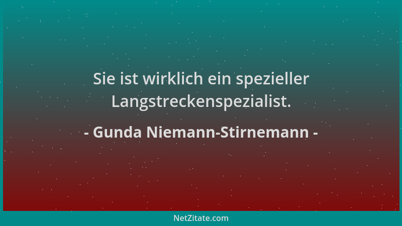 Gunda Niemann-Stirnemann - Sie ist wirklich ein spezieller Langstreckenspezialist....