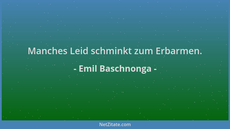 Emil Baschnonga - Manches Leid schminkt zum Erbarmen....