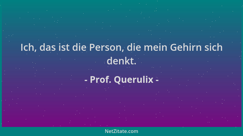 Prof. Querulix - Ich, das ist die Person, die mein Gehirn sich denkt....