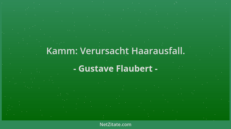 Gustave Flaubert - Kamm: Verursacht Haarausfall....