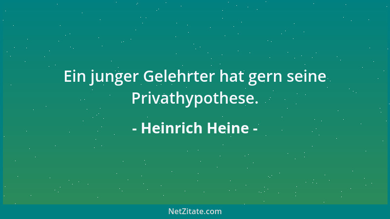 Heinrich Heine - Ein junger Gelehrter hat gern seine Privathypothese....