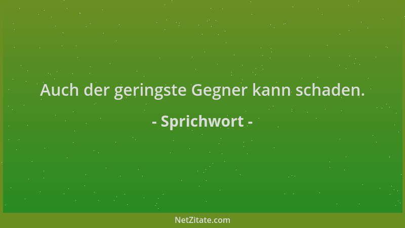Sprichwort - Auch der geringste Gegner kann schaden....