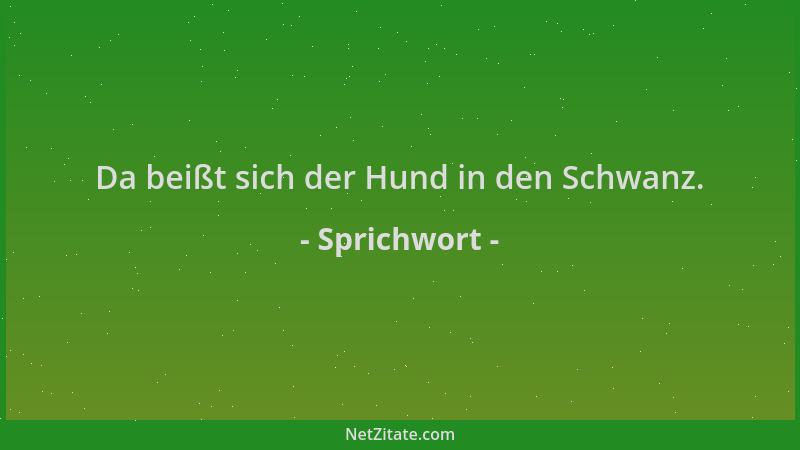 Sprichwort - Da beißt sich der Hund in den Schwanz....