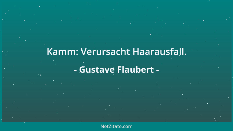 Gustave Flaubert - Kamm: Verursacht Haarausfall....